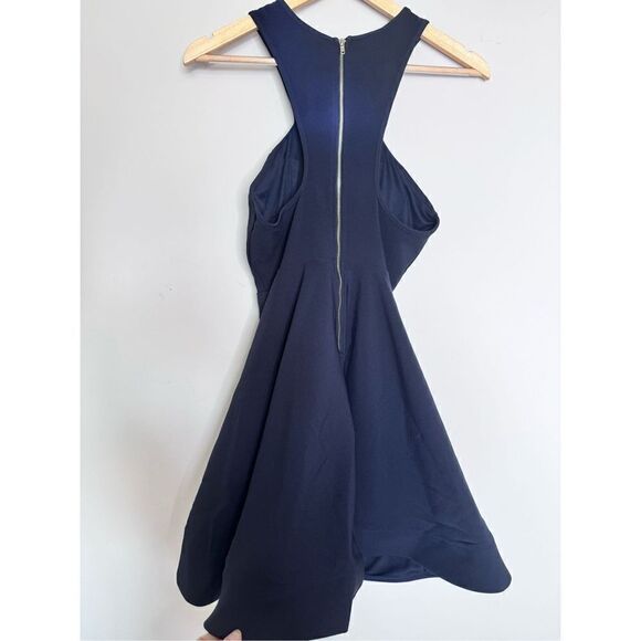 Windsor navy blue high neck flair style stater dress sz M - Picture 5 of 6